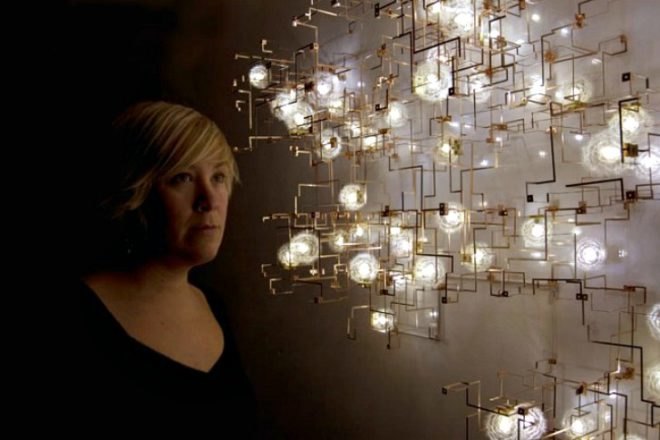 Fragile Future III, Drift Studio, dandelion lights, green lighting, modular lighting