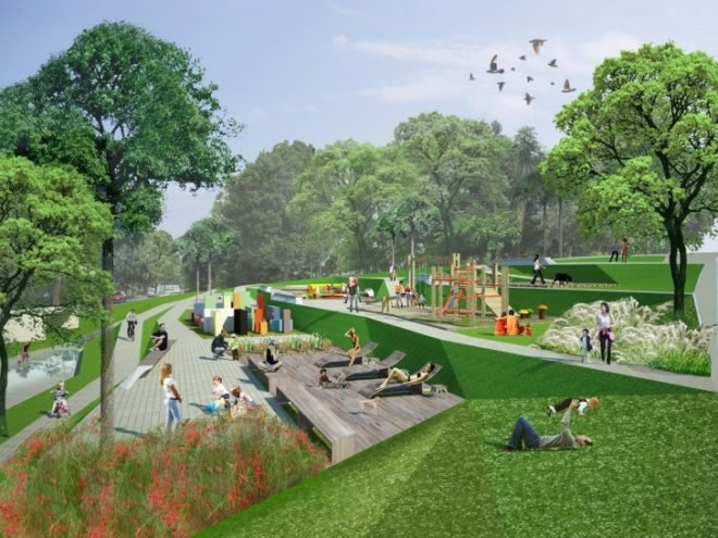 Green Stream Linear Park, Davis Brody Bond, landscape architecture, drainage machine, public park, sau paulo, brazil, flooding
