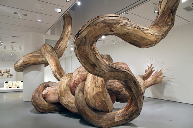green design, eco design, sustainable design, Henrique Oliveira, recycled art, reclaimed wood, recycled plywood, plywood sculpture, tridimensionals