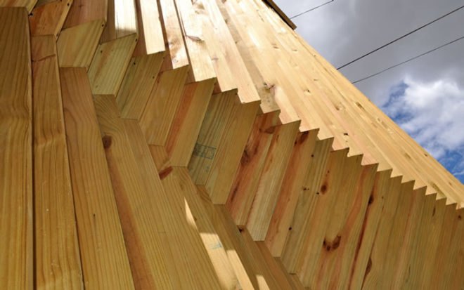 bris de soleil, eco retrofit, eco-materials, Green Building, green facade, green school, Incubadora Social ITESM-Bancome, Mexico green building, natural cooling, reclaimed building, SHINE Architecture, wood facade