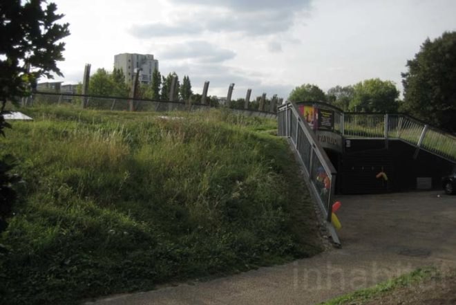 Wind Power,London,Landscape Architecture,green roof,Green Lighting,Daylighting,Botanical,Botanical,events pavilion,pavilion for rent,ecology pavilion,mile end park london,wind turbine,wildlife,underground building