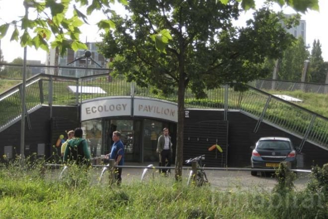 Wind Power,London,Landscape Architecture,green roof,Green Lighting,Daylighting,Botanical,Botanical,events pavilion,pavilion for rent,ecology pavilion,mile end park london,wind turbine,wildlife,underground building
