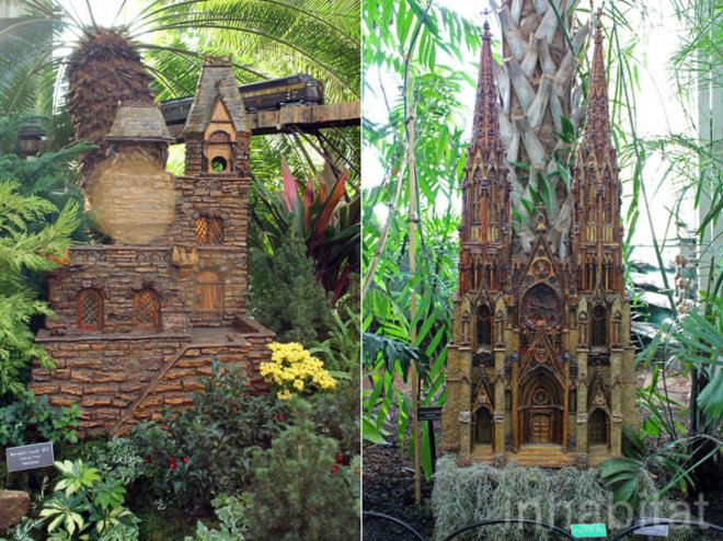 NYBG 2011 Holiday Train Show, new york botanical garden, holiday train show, applied imagination, paul busse, new york botanical garden train show, buildings made from plant parts, sculptures made from plants