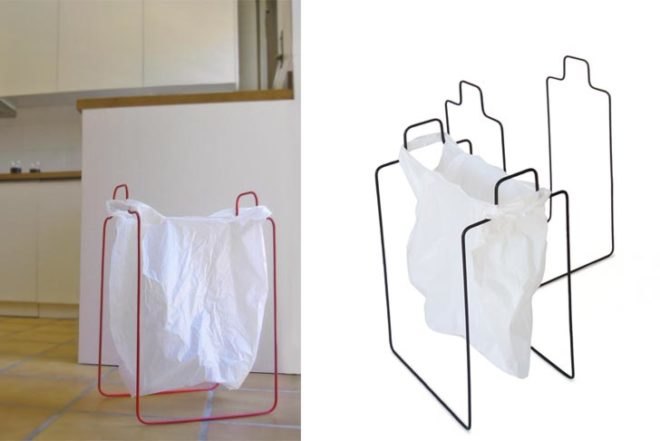 Recycling / Compost,Green Kitchen,Green Products,waste management,metalic wire,spanish design,rubbish bin,plastic bag reuse