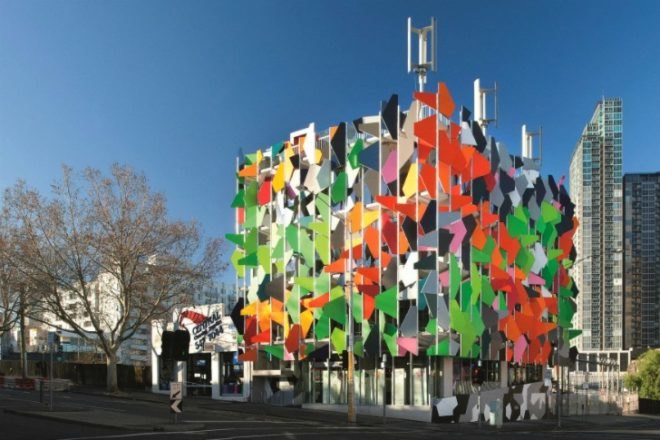 Pixel Building, Studio505, melbourne, australia's first carbon neutral building, carbon neutral, pixelated facade, water neutral