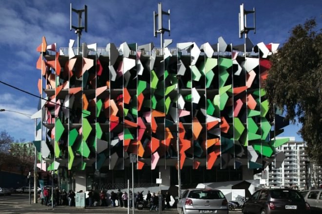 Pixel Building, Studio505, melbourne, australia's first carbon neutral building, carbon neutral, pixelated facade, water neutral