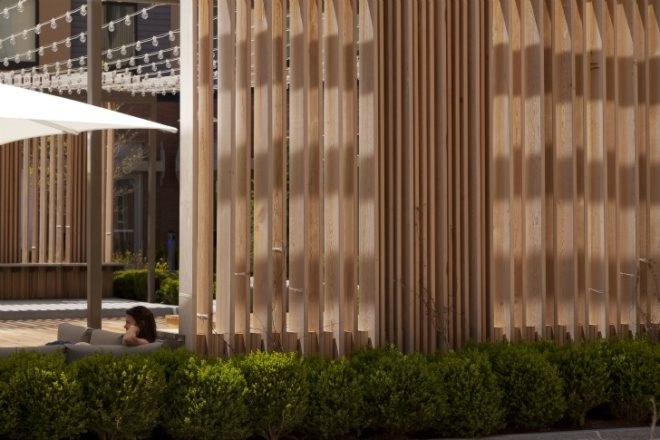 RIT Global Plaza, Arc, swa group, Rochester Institute of Technology, global village, social hub, green design, landscape architecture