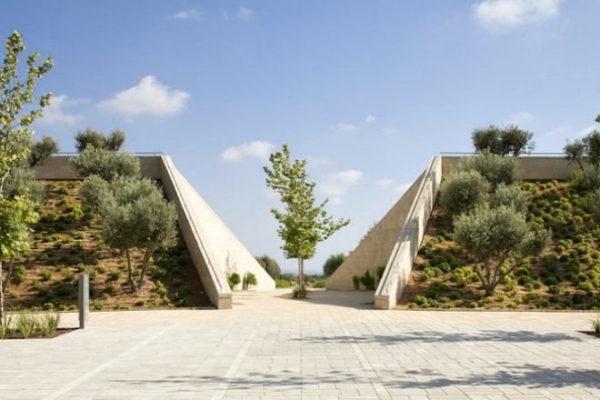 Ramat Hanadiv Visiting Center, Ada Karmi Melamede Architects, earth bermed, eco visitor center, israel, underground building,