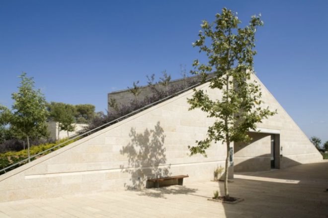 Ramat Hanadiv Visiting Center, Ada Karmi Melamede Architects, earth bermed, eco visitor center, israel, underground building,