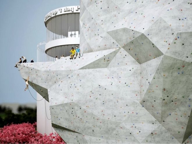 Siloo O, NL Architects, adaptive reuse, amsterdam, green renovation, abandoned silos, climbing gym