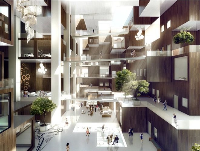 The Cloud, MVRDV, seoul, korea, yongsan dreamhub, luxury high rise, green roof, pixelated cluster