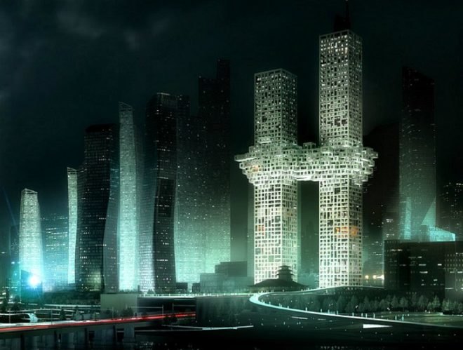 The Cloud, MVRDV, seoul, korea, yongsan dreamhub, luxury high rise, green roof, pixelated cluster