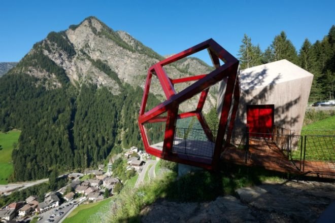 Timmelsjoch, timmelsjoch experience, outdoor pavilion, led sculpture, pavilion, garnets, Werner Tscholl