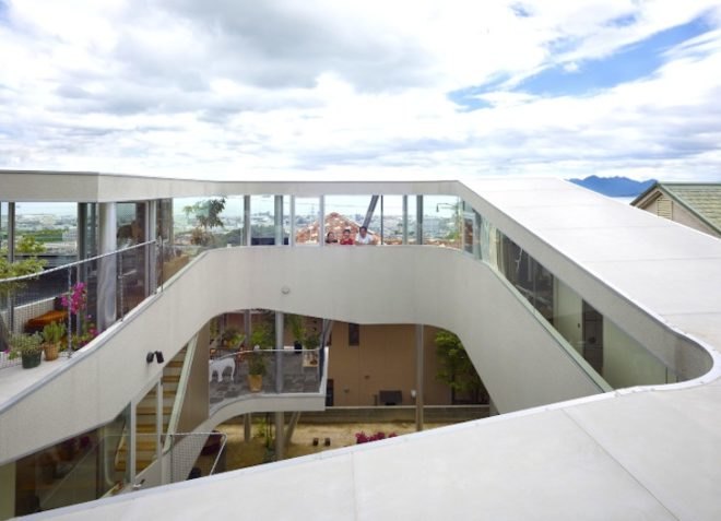 Kimihiko Okada, Toda House, Hiroshima, Japan, Wraparound House, Perched on Stilts, Green Design, sustainable design, eco design, green building, natural ventilation, small footprint, daylighting, sustainable development, residence