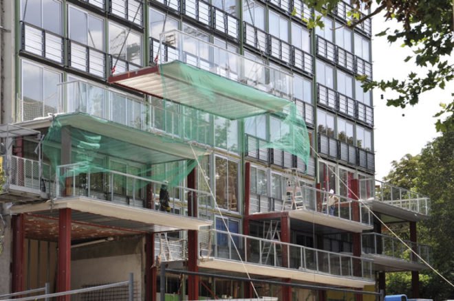 Frédéric Druot Architecture , Paris social housing,highrise renovation, french apartment green, green building redevelopment, apartment social housing retrofit,Paris green renovation, eco tower, apartment building renovation, Paris green apartment, apartment daylighting