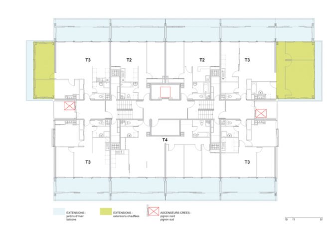 Frédéric Druot Architecture , Paris social housing,highrise renovation, french apartment green, green building redevelopment, apartment social housing retrofit,Paris green renovation, eco tower, apartment building renovation, Paris green apartment, apartment daylighting