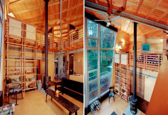 Treehouse, Castanes Architects, low impact design, retractable staircase, vacation house, cabin retreat
