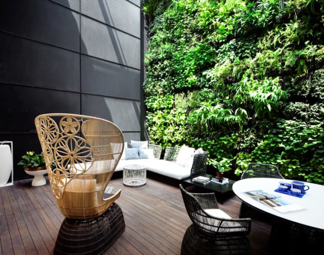 green design, eco design, sustainable design, living wall, vertical garden, WOHA Architects, Singapore, Space Asia Hub, design showroom, Singapore Arts District, historic preservation