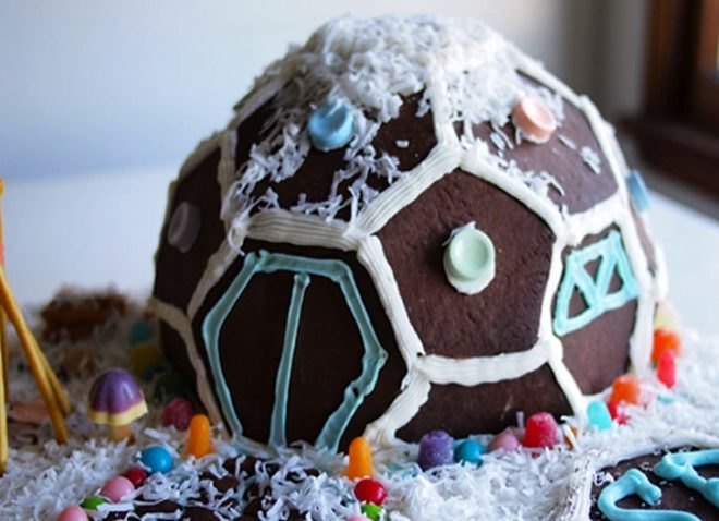 Scout Regalia, LA, gingerbread house, gingerbread, geodesic gingerbread dome, wondrous winterland, green holidays, green design, sustainable design, eco-design, holiday gifts, DIY, baked goods