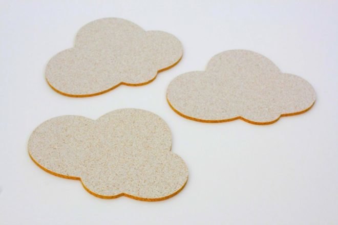 Happy Cloud Coasters, Barefoot Dynasty, New Zealand, coasters, cork, cork oak, Portuguese, sustainable materials, natural materials, green materials, eco-design, sustainable design, green design