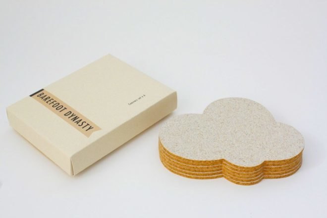 Happy Cloud Coasters, Barefoot Dynasty, New Zealand, coasters, cork, cork oak, Portuguese, sustainable materials, natural materials, green materials, eco-design, sustainable design, green design