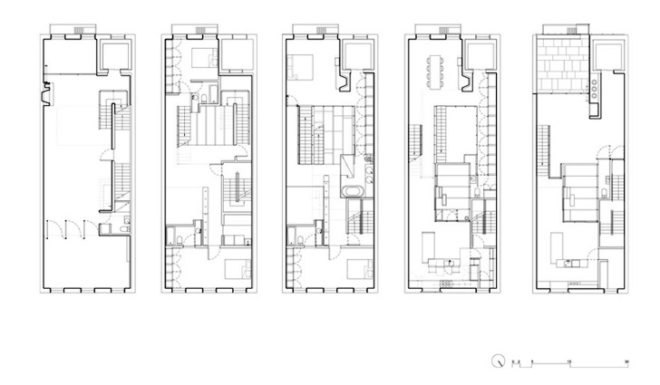 green design, eco design, sustainable design, Dean and Wolf Architects, Tribeca, Manhattan, Inverted Warehouse/Townhouse, converted warehouse, interior courtyard, glass curtain