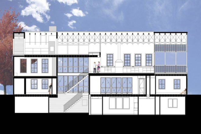green design, eco design, sustainable design, Leroy Street STudio, Louver House, louver skin, long island, barn residence, lap pool, wood shop, roof garden