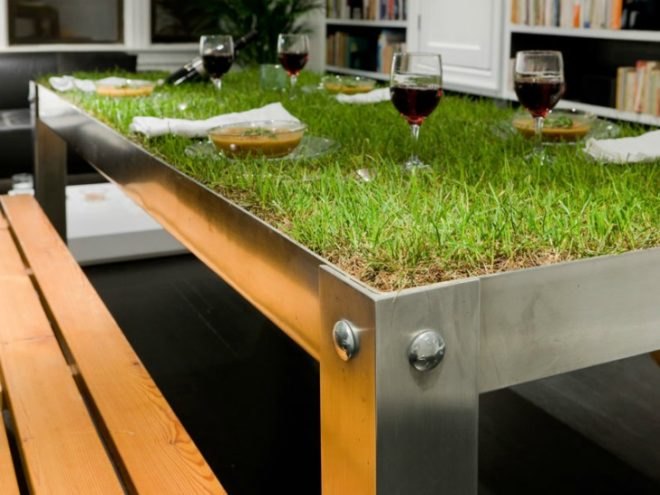 picNYC Table, Haiko Cornelissen, picnic table, sod table, farm-to-table, urban farming, grass table