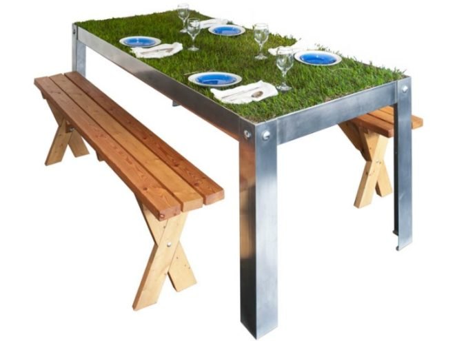 picNYC Table, Haiko Cornelissen, picnic table, sod table, farm-to-table, urban farming, grass table