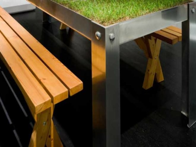picNYC Table, Haiko Cornelissen, picnic table, sod table, farm-to-table, urban farming, grass table