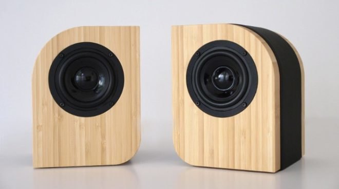 serene audio speakers, eco speakers, bamboo speakers, art speakers, fancy speakers, high end speakers, speakers as decor, green gadgets