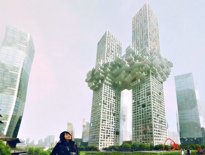 world trade center, wtc, twin towers, 9/11, september 11, 911,MVRDV, the cloud, seoul, korea, pixelated cluster, green roof, green building, luxury high rise, eco skyscraper, eco tower, yongsan dreambug, green design, green architecture, sustainable building, sustainable architecture, sustainable building, eco design