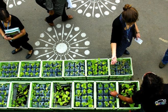 recycled materials, green design, sustainable design, COP 17, Climate Smart Cape Town, Green Pavilion, Best COP 17 Pavilion, recycled materials, milk crates, rainwater harvesting, wind power, solar power, clean tech, sustainable building, sustainable architecture, climate change, global warming