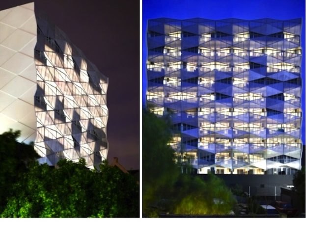 Vivida, hawthorn, swinburne university, australia, green design, sustainable design, eco design, energy footprint, energy efficiency, daylighting, sustainable architecture, rothe lawman, student dorms, modular, existing site, thermal performance, bicycle storage