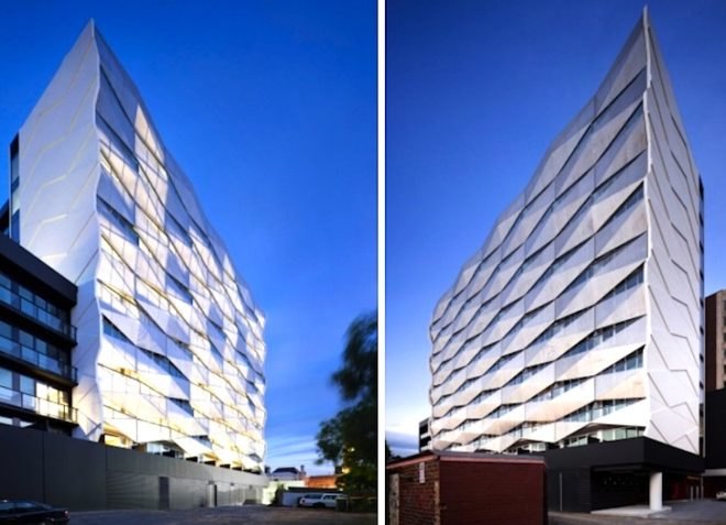 Vivida, hawthorn, swinburne university, australia, green design, sustainable design, eco design, energy footprint, energy efficiency, daylighting, sustainable architecture, rothe lawman, student dorms, modular, existing site, thermal performance, bicycle storage