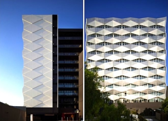 Vivida, hawthorn, swinburne university, australia, green design, sustainable design, eco design, energy footprint, energy efficiency, daylighting, sustainable architecture, rothe lawman, student dorms, modular, existing site, thermal performance, bicycle storage