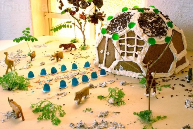Scout Regalia, African-Themed Gingerbread Geodesic Dome, Africa, geodesic dome, gingerbread house, green design, sustainable design, eco design, architecture, south africa, kruger national park, Henley-on-Klip, Scout Regalia, DIY