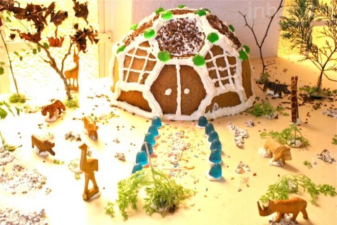 Scout Regalia, African-Themed Gingerbread Geodesic Dome, Africa, geodesic dome, gingerbread house, green design, sustainable design, eco design, architecture, south africa, kruger national park, Henley-on-Klip, Scout Regalia, DIY