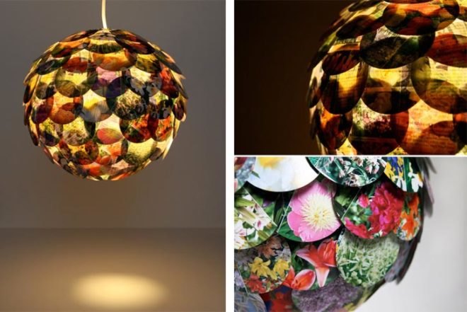 Recycled Materials,Green Home decor,Green Lighting,art,recycled maps,recycled books,recycled magazines,recycled paper lamps,etsy