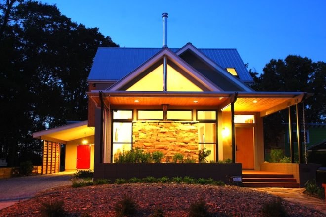 Lor Newcomer, Bork Architecture Design, USGBC, LEED, LEED Platinum, Athens, Georgia, green design, sustainable design, eco design, energy efficiency, low emissions wood fire stove, solar water heater, energy star, historic home, cottage vernacular, south, passive design, solar gain