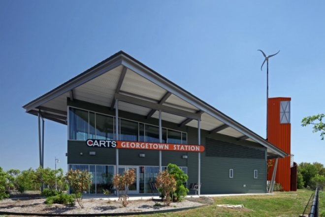CARTS, Georgetown Station, Jackson Mcelhaney, renewable energy, austin, texas, green transportation, public transportation, transit stop
