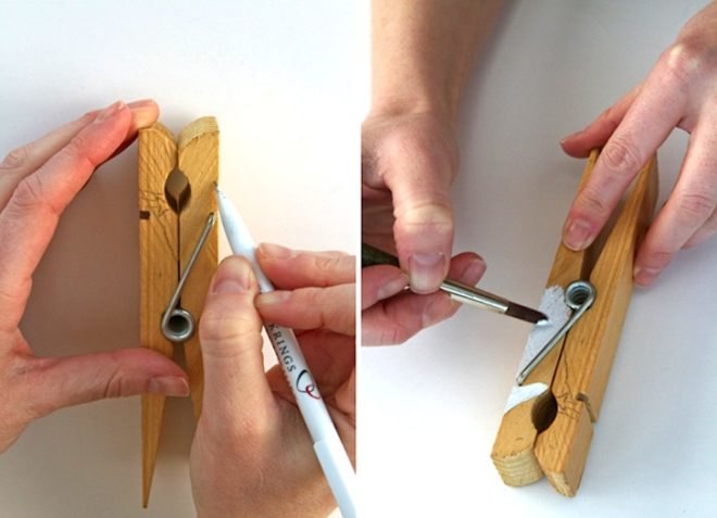 DIY, Valentines Day, Brooklyn Bride, Brittany Watson Jepsen, The House That Lars Built, Cake Topper, Kissing Clothespin Couple, Clothespin Cake Topper, Upcycled design, recycled materials, green design, sustainable design, eco-design