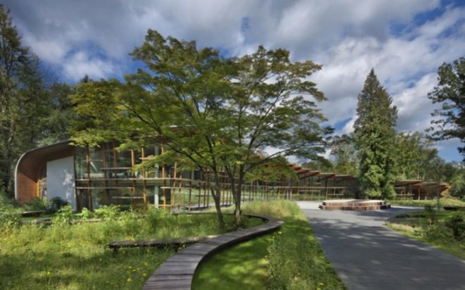The netherlands green building, eco center, dutch green building, passive heating, GSHP, Apenheul Foundation, concrete core activated, De St@art (The T@il), FSC, geothermal, glulam, green visitors center, green zoo, ground source heat pump, LED, PEFC, RAU, sunlight shade