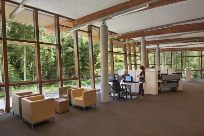 The netherlands green building, eco center, dutch green building, passive heating, GSHP, Apenheul Foundation, concrete core activated, De St@art (The T@il), FSC, geothermal, glulam, green visitors center, green zoo, ground source heat pump, LED, PEFC, RAU, sunlight shade