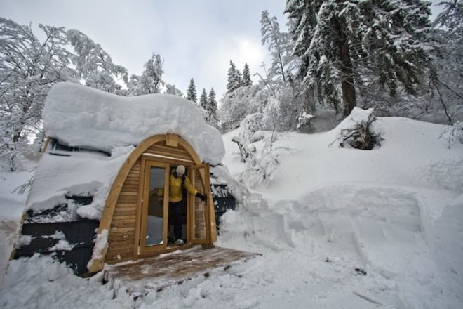 eco POD hotel, flims, switzerland, alpine, robust outdoor brands, insulated, LED lighting, double glazing, solar ventilation, FSC certified wood, prefab housing, green design, sustainable design, eco design, LED lighting, insulation