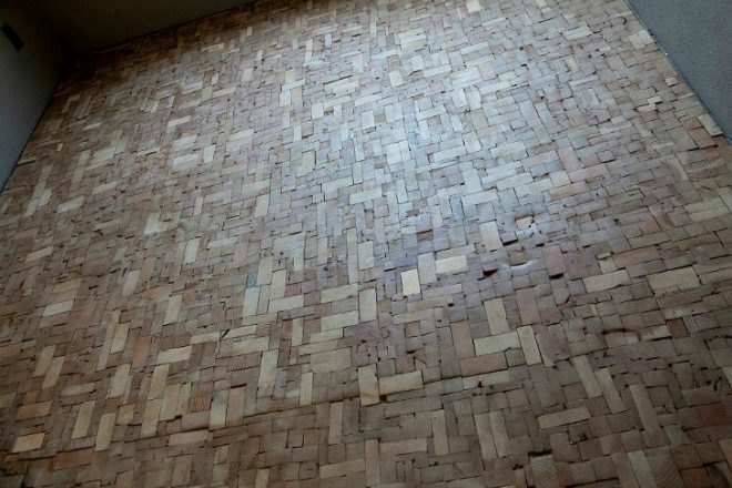 Floor of Atsumi, 403architecture, timber offcuts, reclaimed wood, recycled wood, recycled wood floor, green floor, green interior