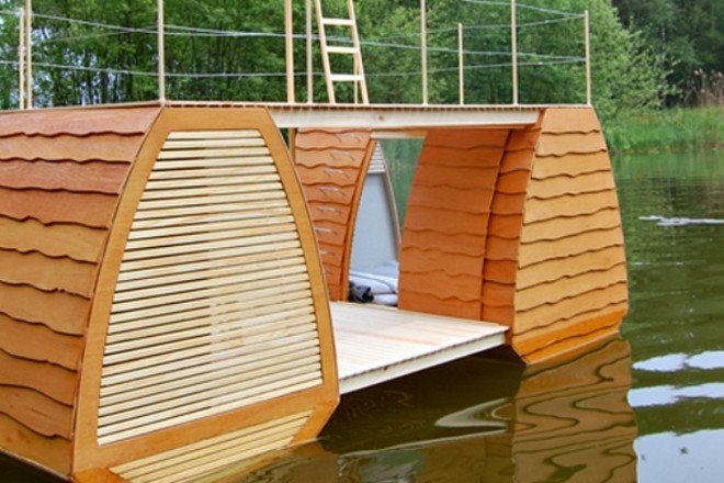 Free Floating, Marijn Beije, floating eco lodge, mini eco lodge, mini cabin, floating cabin