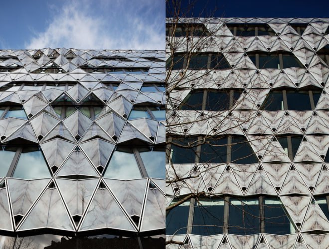 green design, eco design, sustainable design, Paris, Barclay's Capital, Manuelle Chartrand, Double skin, origami Building, Arc de triomphe, Eiffel tower, roof garden