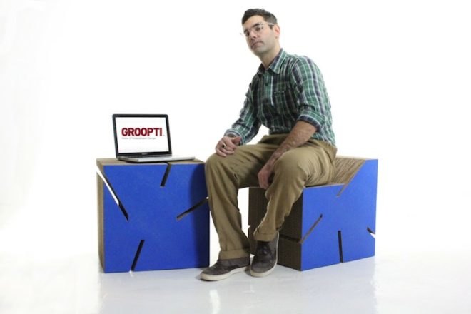 groopti, cardboard furniture, chair, table, eco, recycled, sustainable, crowd sourcing, website, low volume manufacturing, bespoke, craft, corrugate