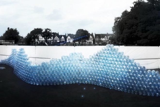 Water Issues,Urban design,Art,Recycled Water bottles,public art installation,Chalkwell britain,public art,water consciousness,water use,embbeded water